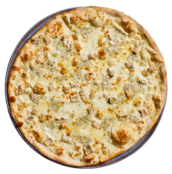 Chicken Alfredo pizza